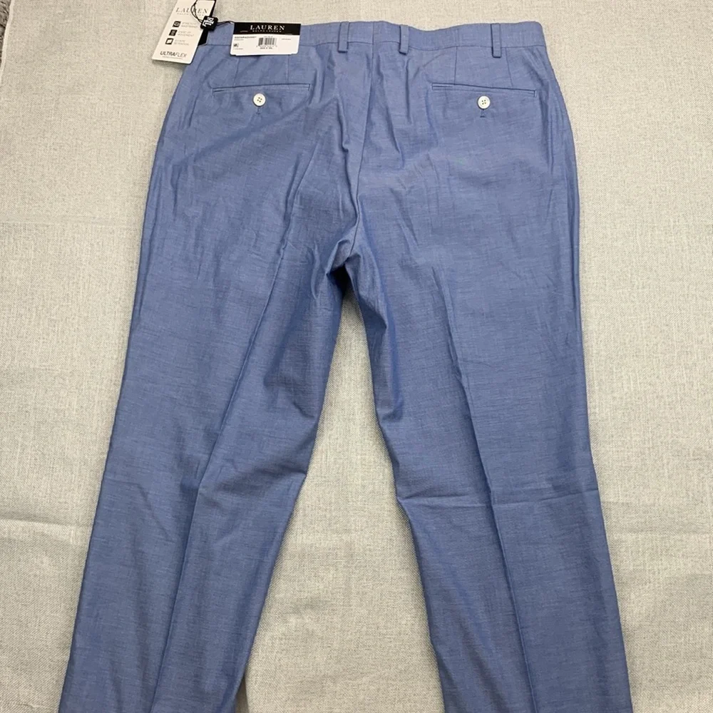 Lauren Ralph Lauren Men's Blue Chambray Cotton Suit Separate Pants Size 36 X 30
